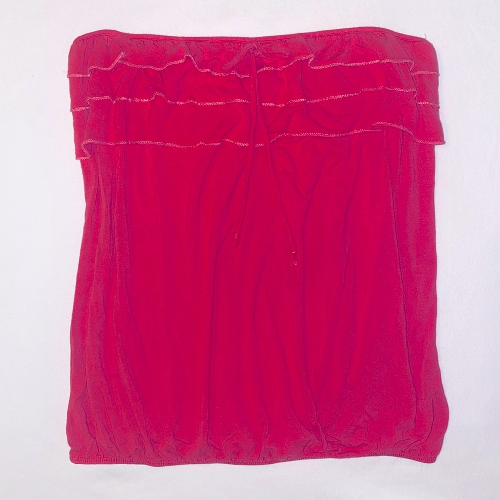 FASHION pink ruffle tube top